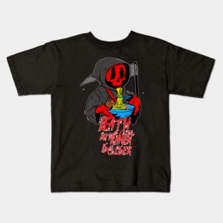 grim reaper eat ramen Kids T-Shirt